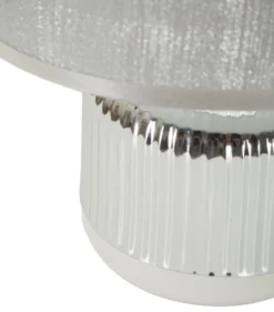 Lampe de table Lucina Céramique Blanche et Tissu Argenté
