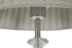Lampe de table métal argenté abat-jour tissu gris