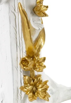 Lampe de table Perroquet résine blanche décorations dorées
