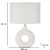 Lampe de table Seta Céramique Blanche abat-jour Tissu Blanc
