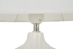 Lampe de table Seta Céramique Blanche abat-jour Tissu Blanc