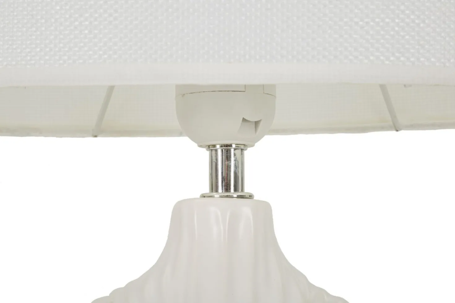 Lampe de table Seta Céramique Blanche abat-jour Tissu Blanc