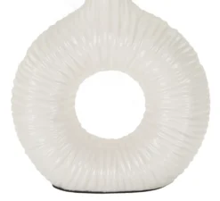 Lampe de table Seta Céramique Blanche abat-jour Tissu Blanc
