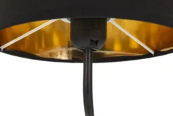 Lampe de table Singe doré abat-jour Tissu Noir