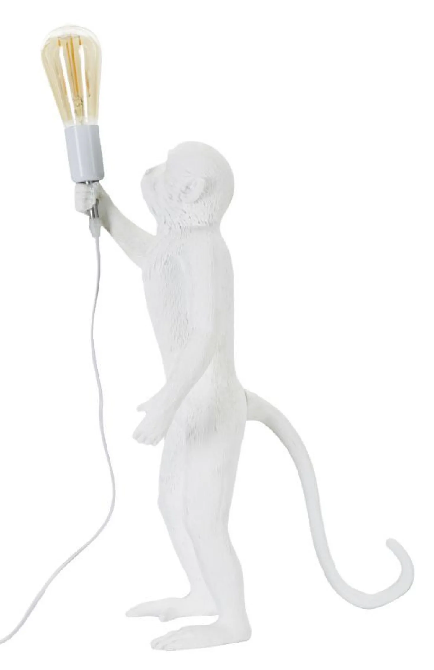 Lampe de table Singe Polyrésine Blanc