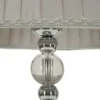 Lampe de table Tolly Métal Argenté Verre abat-jour Tissu Gris