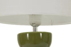 Lampe de table Torr céramique émaillée vert olive abat-jour clair