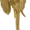 Lampe de table tête d'éléphant en métal noir abat-jour tissu noir