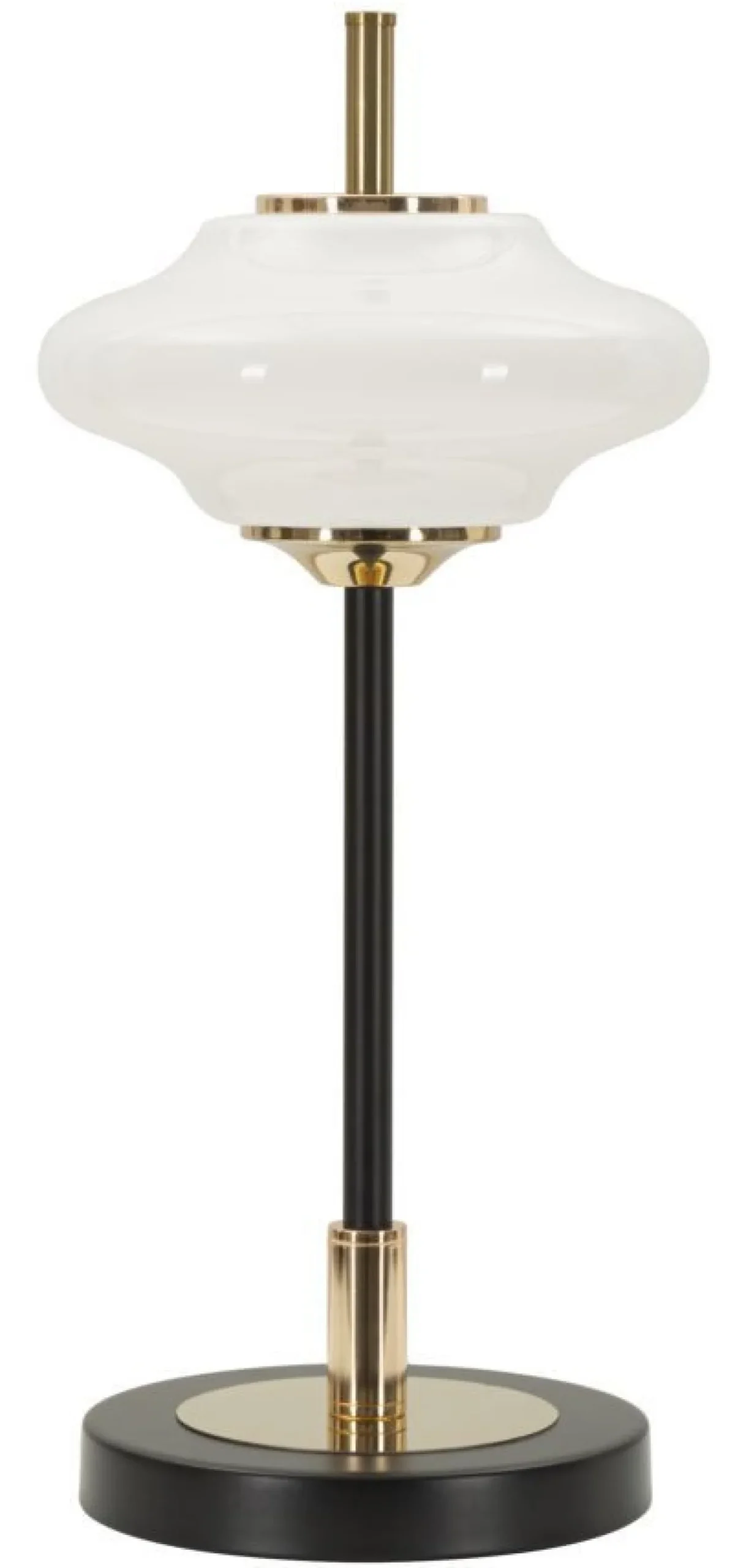 Lampe de table Vintage verre et métal Noir doré