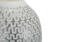 Lampe de table Wave Résine et Abat-jour tissu Blanc