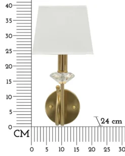 Lampe murale Salzburg dorée avec abat-jour blanc