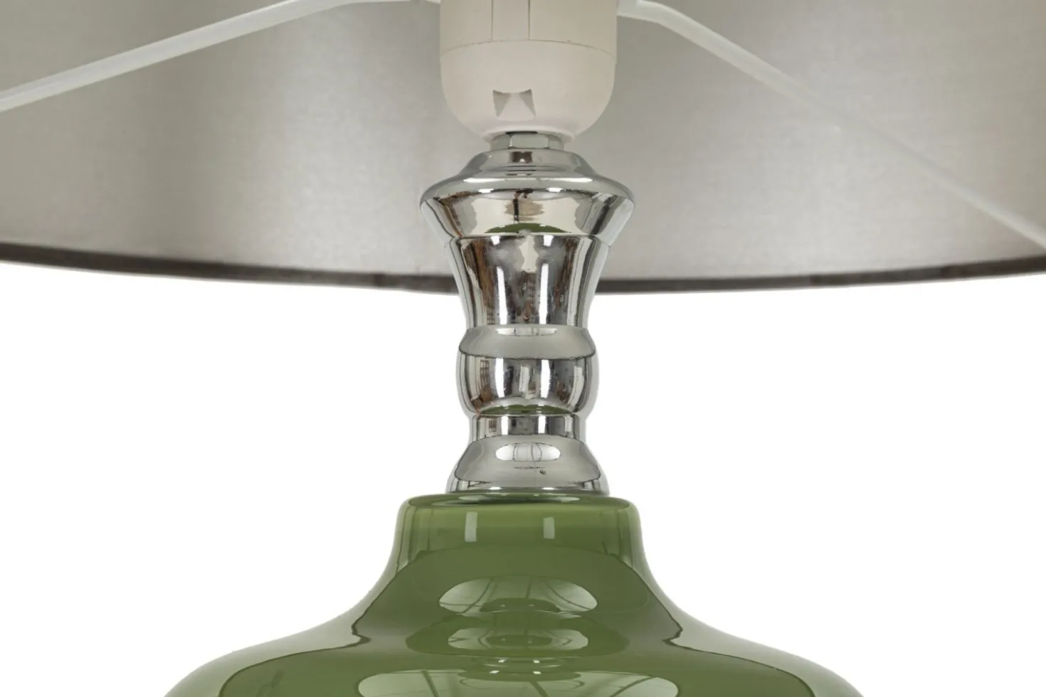 Lampe sur pied Eva Velours Noir et verre Vert