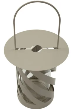Lanterne en métal taupe motif hélicoïdal
