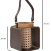 Lanterne métal et bois design 19ème siècle finition multicolore