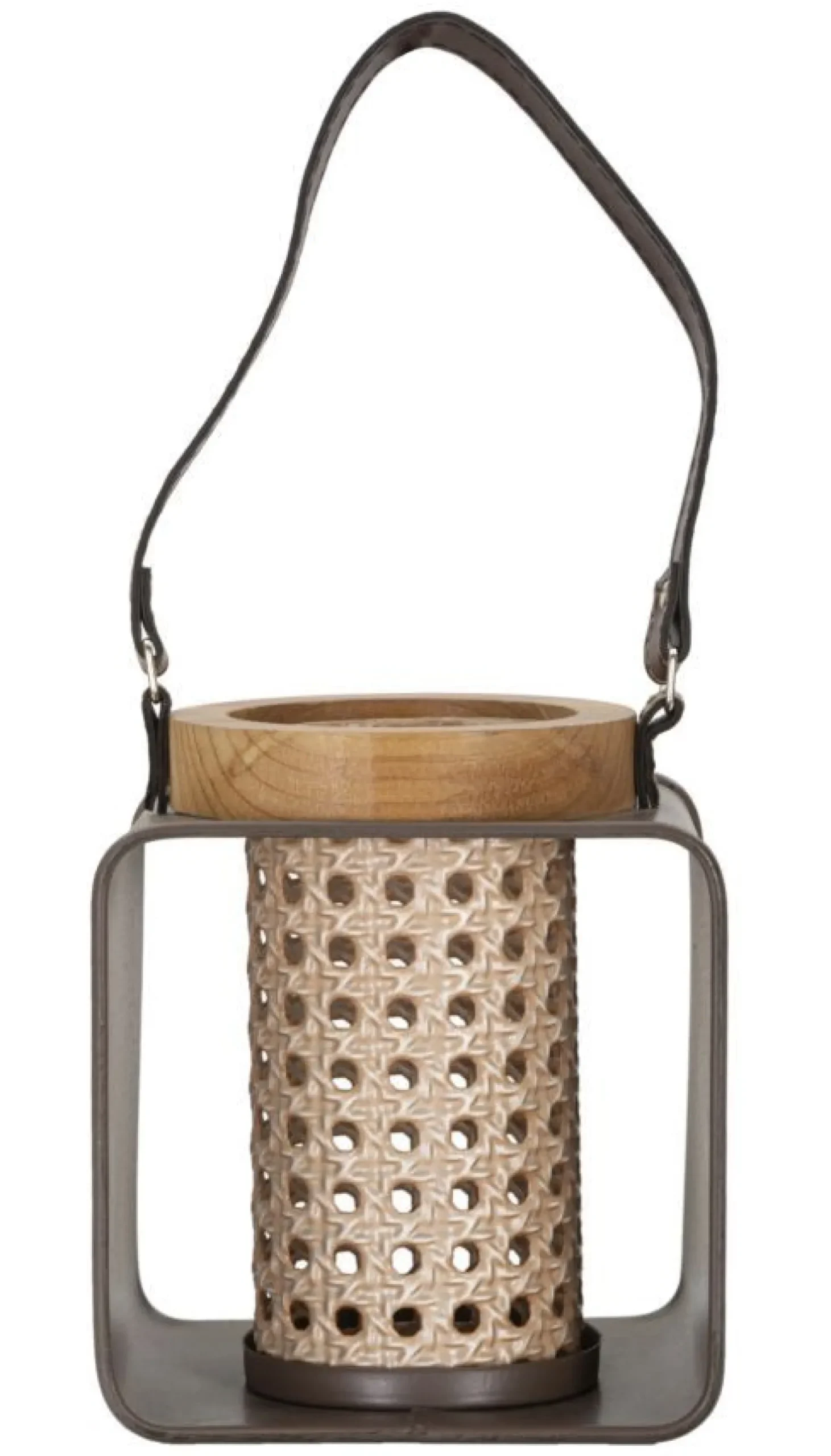 Lanterne métal et bois design 19ème siècle finition multicolore