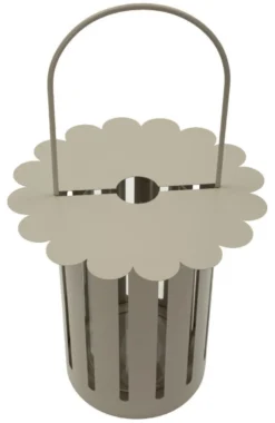 Lanterne Saturn métal gris tourterelle