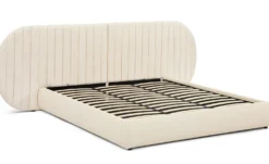 Lit-coffre complet avec tête de lit modulable Cocon 180x200cm Tissu Beige