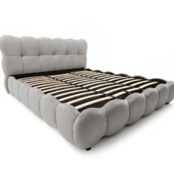 Lit-coffre design boule Bilbola avec sommier relevable 180x200cm Velours Gris