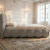 Lit-coffre design boule Bilbola avec sommier relevable 140x200cm Velours Gris