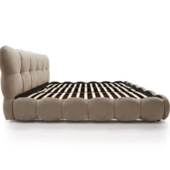Lit-coffre design boule Bilbola avec sommier relevable 180x200cm Velours Taupe