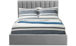 Lit Coffre Songe + Sommier Tissu Gris 160cm