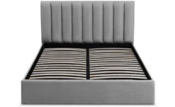 Lit Coffre Songe + Sommier Tissu Gris 160cm