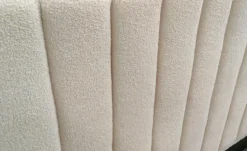 Lit Coffre Songe + Sommier Tissu bouclette Beige 180cm