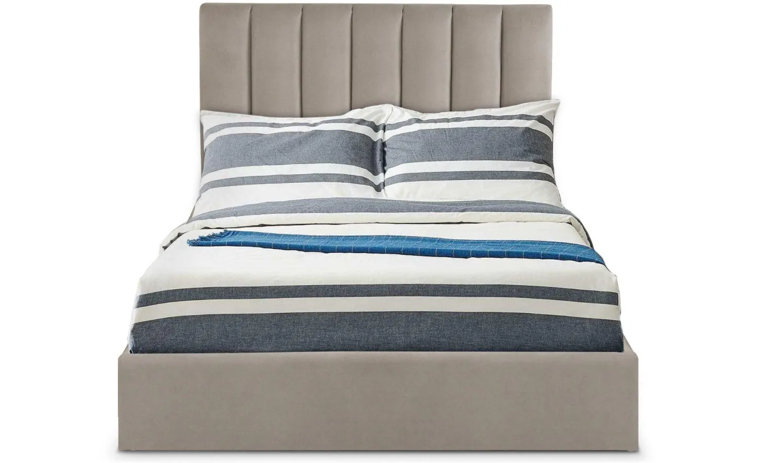 Lit Coffre Songe + Sommier Velours Taupe 140cm