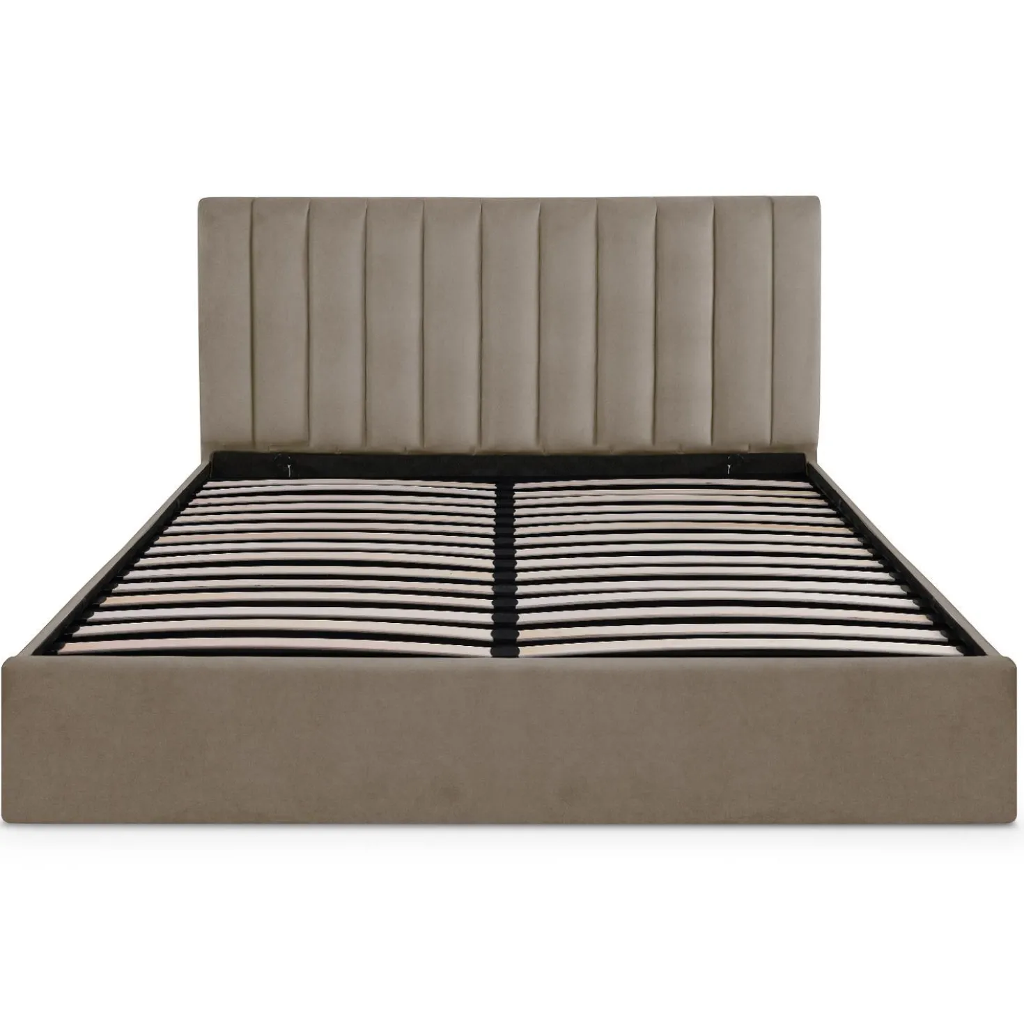 Lit Coffre Songe + Sommier Velours Taupe 180cm