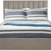 Lit Coffre Songe + Sommier Velours Taupe 160cm