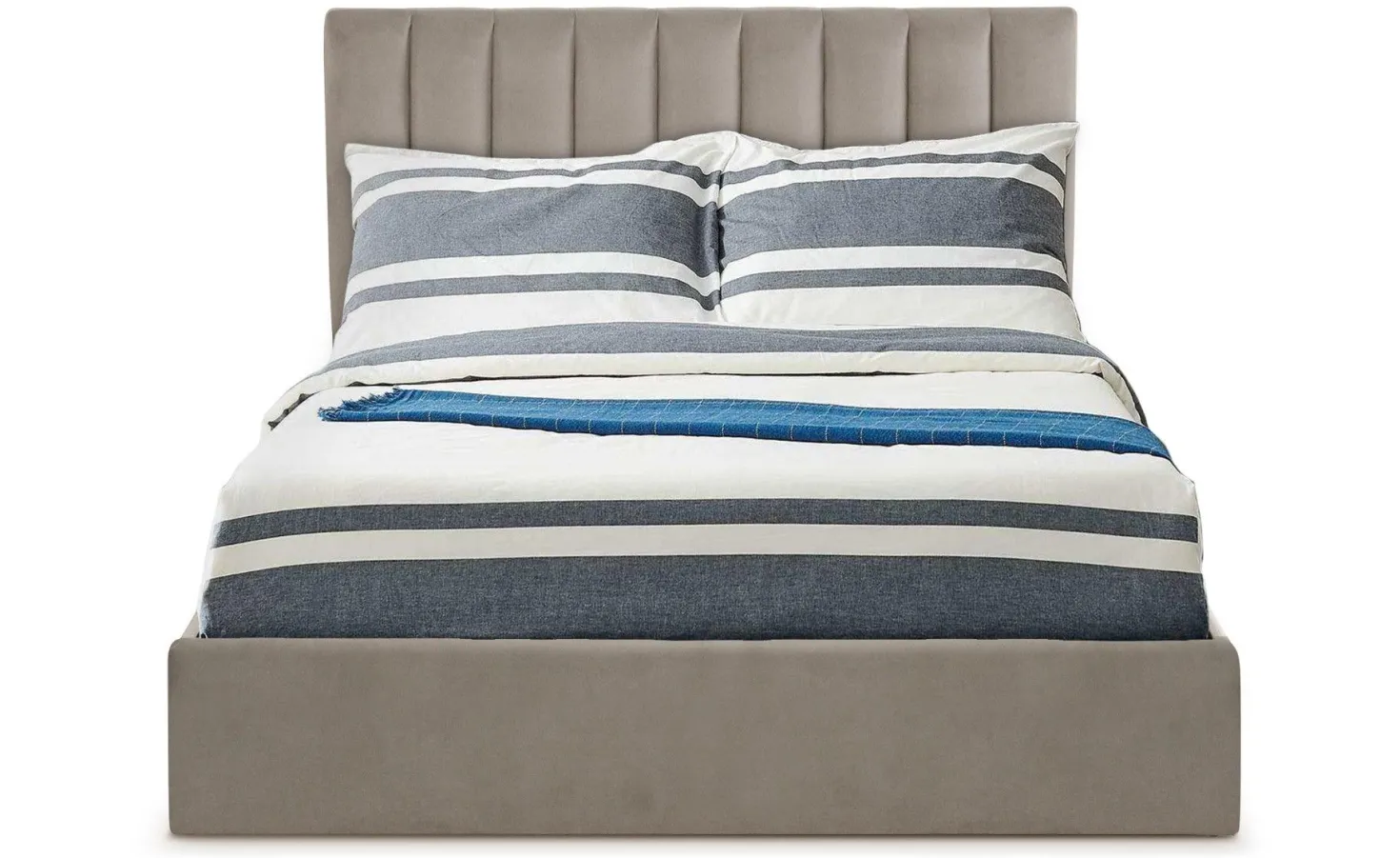 Lit Coffre Songe + Sommier Velours Taupe 160cm