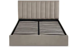 Lit Coffre Songe + Sommier Velours Taupe 160cm