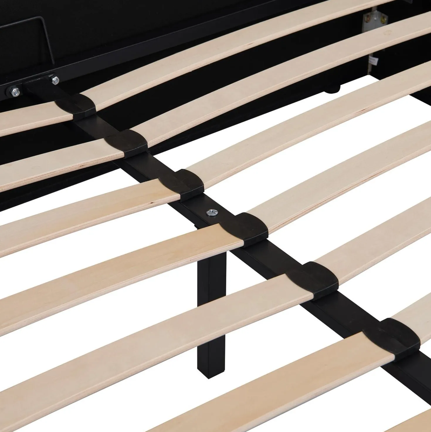 Lit complet avec sommier relevable prises USB et lumières intégrées Line 180x200cm Velours Beige
