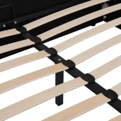 Lit complet avec sommier relevable prises USB et lumières intégrées Line 160x200cm Velours Beige