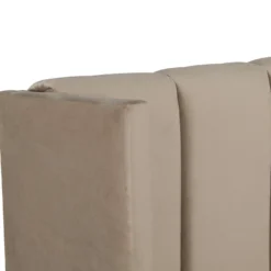 Lit complet avec sommier relevable prises USB et lumières intégrées Line 180x200cm Velours Taupe