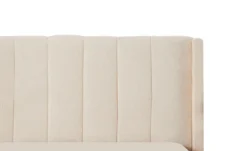 Lit double Magorial avec sommier relevable 160x200cm Tissu Bouclette Crème