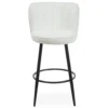 Lot de 2 chaises de bar au dossier incurvé Philippa Tissu bouclette Crème