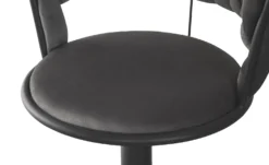 Lot de 2 chaises de bar dossier arrondi style maillage Xenox Velours Gris et Métal Noir