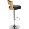 Lot de 6 chaises de bar Ruben Chêne clair et Simili Noir