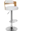 Lot de 6 chaises de bar Ruben Chêne clair et Simili Blanc