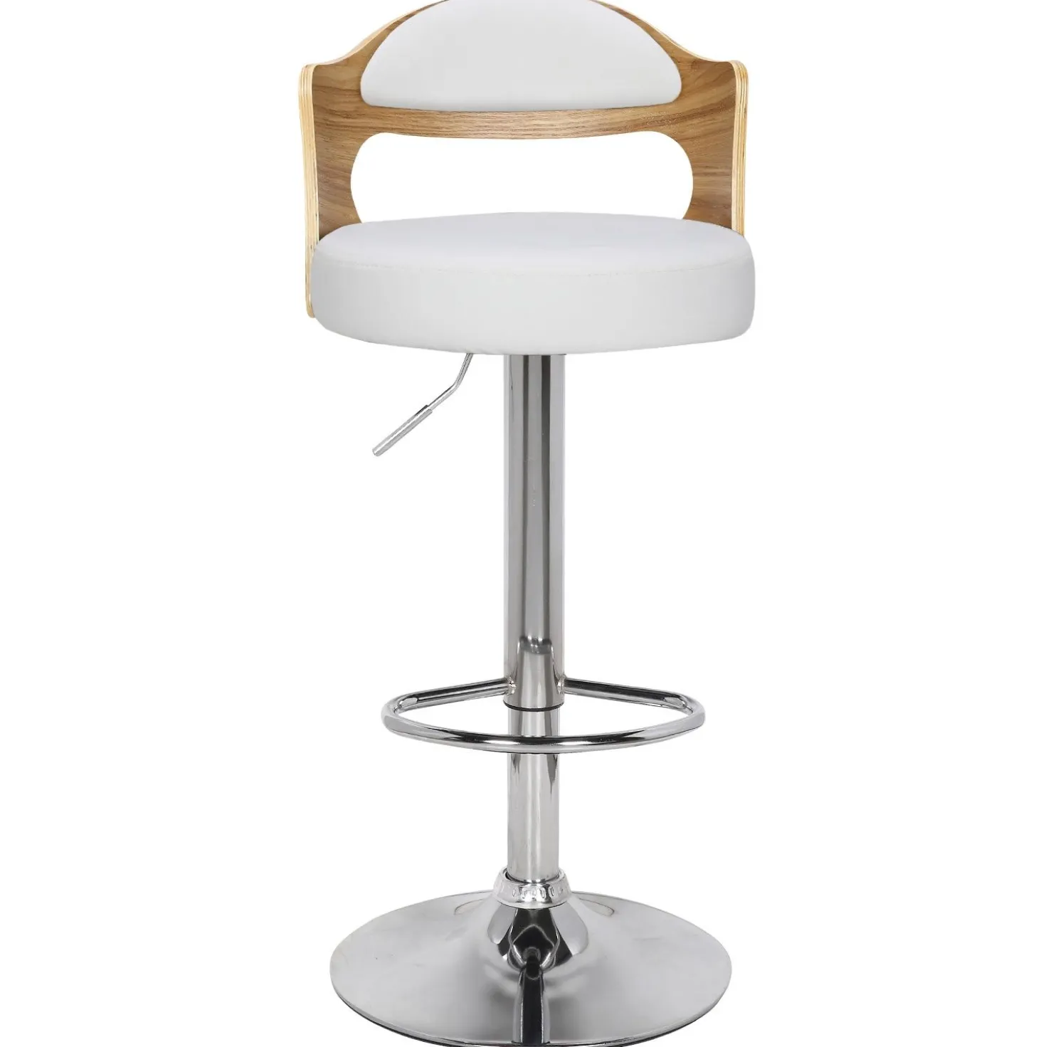 Lot de 2 chaises de bar Ruben Chêne Clair & Simili Blanc