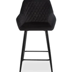 Lot de 2 chaises de bar Veronika Velours Noir