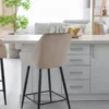 Lot de 2 chaises de bar Veronika Velours Taupe
