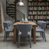Lot de 2 chaises design dossiers arrondis Cotony Tissu Gris