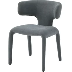 Lot de 2 chaises design dossiers arrondis Cotony Tissu Gris