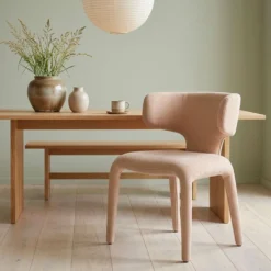 Lot de 2 chaises design dossiers arrondis Cotony Tissu Taupe clair