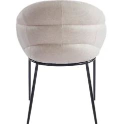 Lot de 8 chaises design enveloppant Ingrid Tissu beige