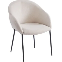 Lot de 4 chaises design enveloppant Ingrid Tissu beige