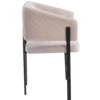 Lot de 2 chaises design et matelassées Isaure Métal Noir et Tissu Beige