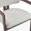 Lot de 2 chaises design Galilea Métal Effet bois foncé et Tissu Beige